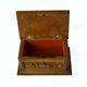 Box box carved wood flower foliage 2 birds black forest with old key