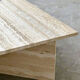 Up & Up large Italian Brutalist travertine coffee table, two-piece geometric mod