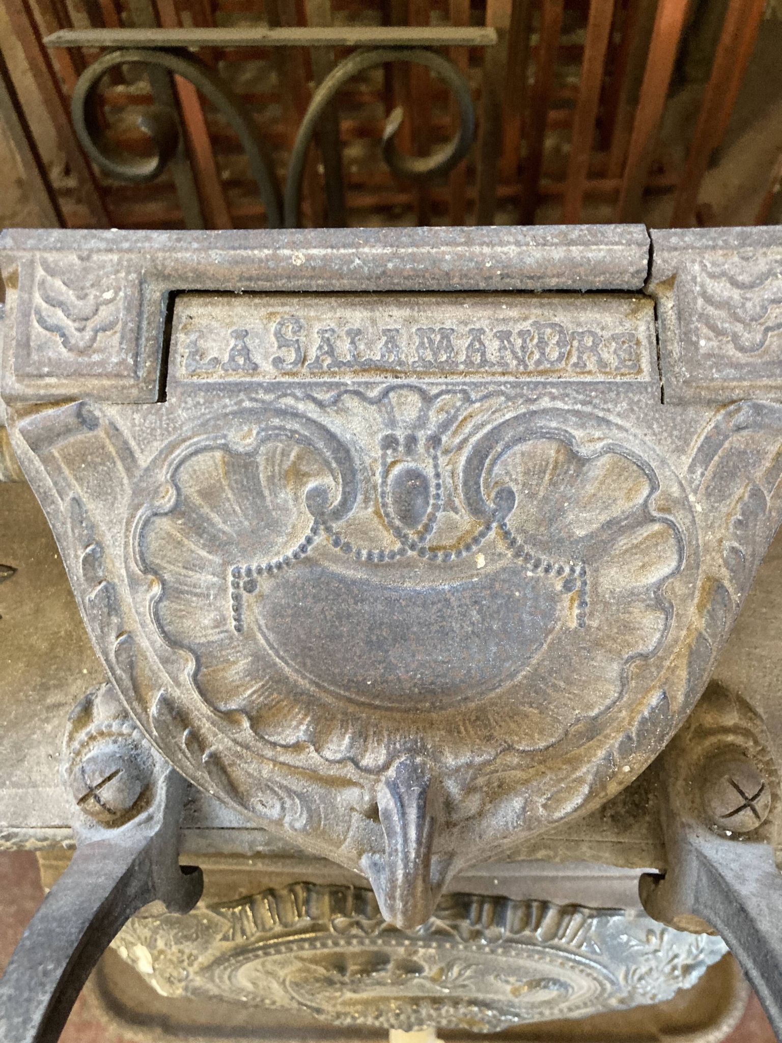 Cast iron poele emailthe brand la salamandre e l habouche model louis xvi late nineteenth