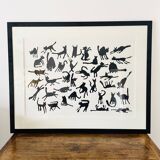 Original screenprint alan fletcher – "cats" – signed & numbered (59/100)