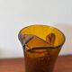 Amber bubble glass carafe signed Biot – mouth-blown – vintage fr