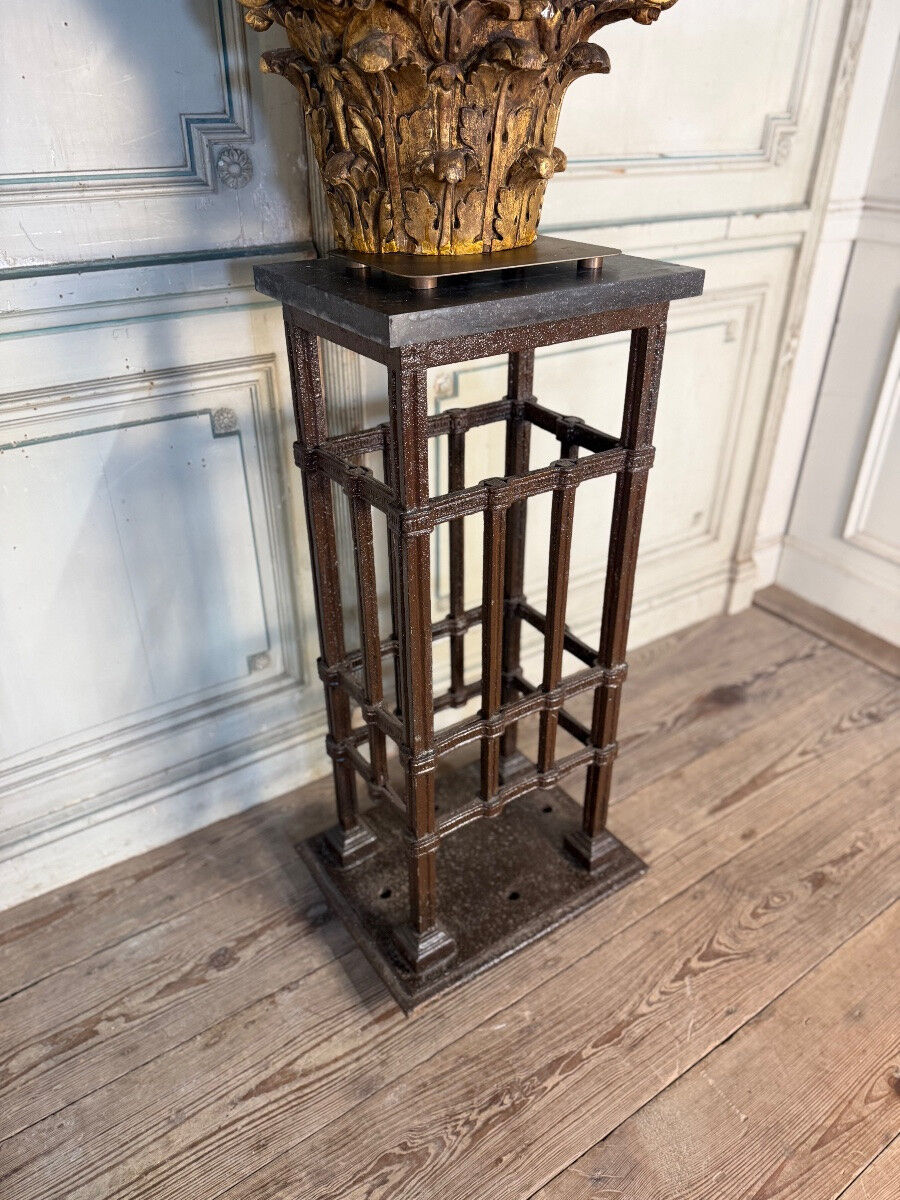Pair of riveted wrought iron pedestals, circa 1900