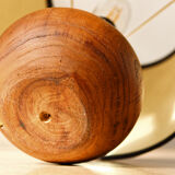 Wooden bedside lamp, ball foot