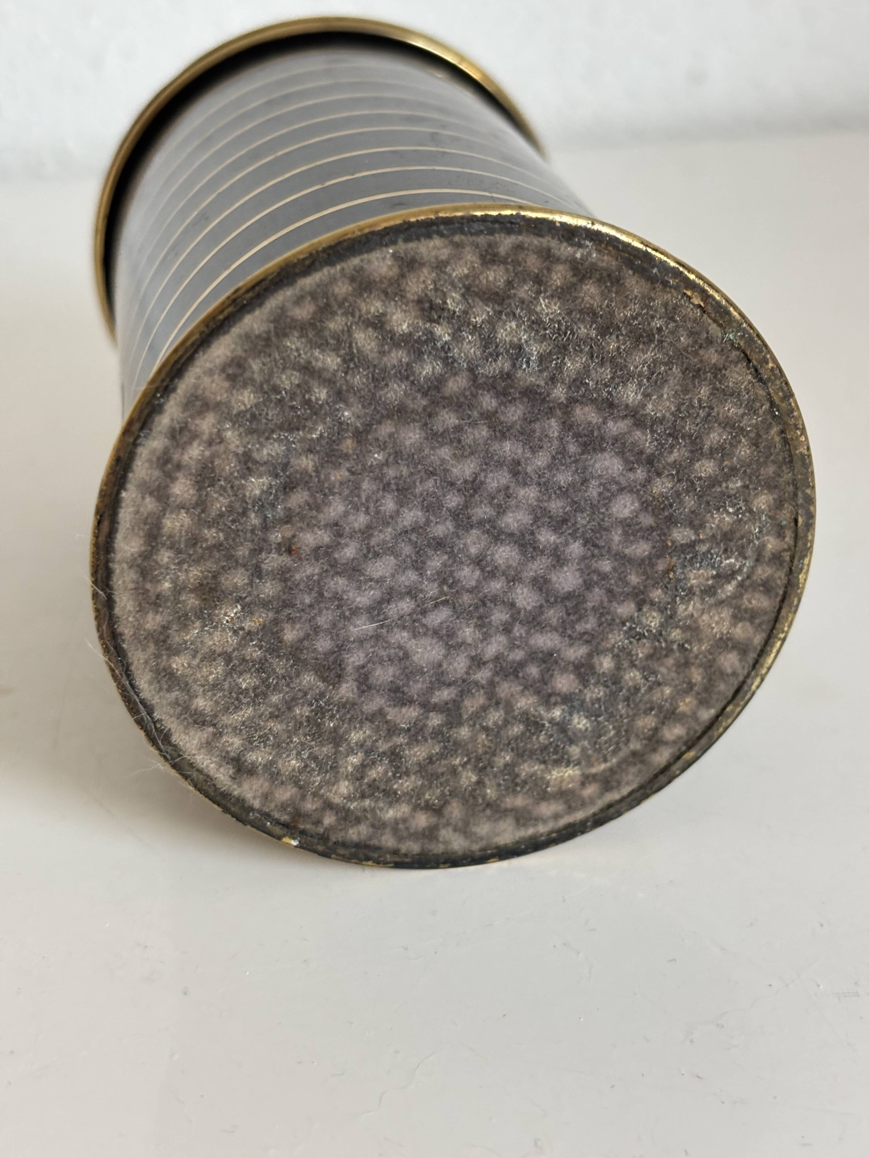 Vintage 1960 black cigarette case with gold stripes - 14 x 7 cm