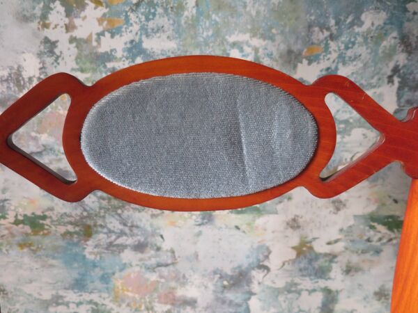 Rare- Lot de 4 chaises style Louis Philippe/restauration avec médaillon - Coloris bleu / merisier