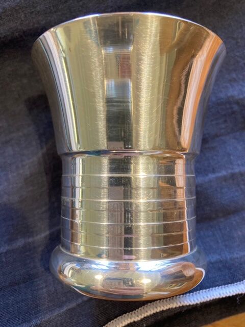 Art Deco-style silver metal timbale