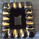 Black ashtray and ceramic gold 50s