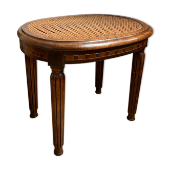 Wooden and caning stool