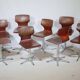 8 chaises pivotantes Flototto, années 70