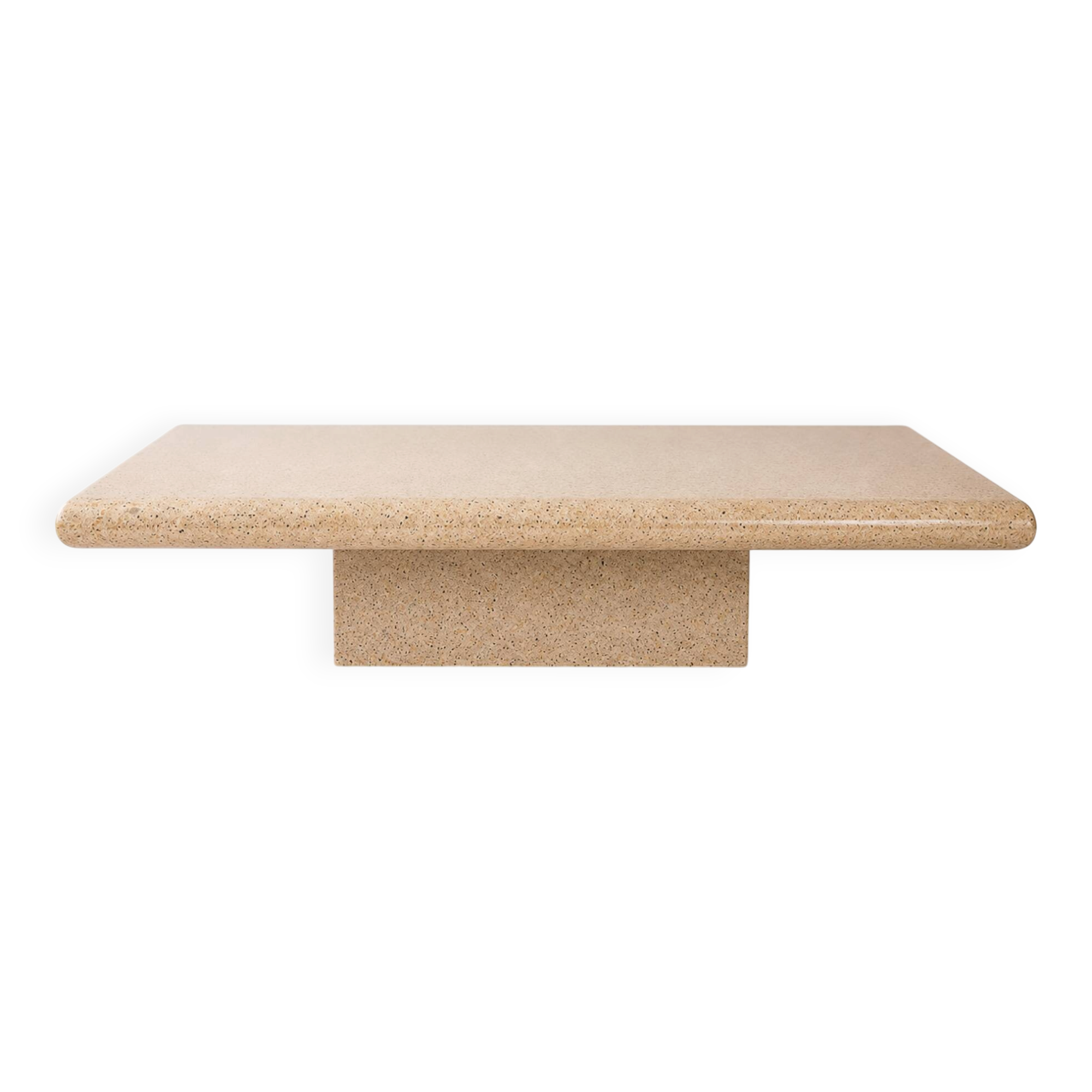 Jean Claude Mahey coffee table in speckled resin and wood, 1970s.