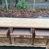 Brutalist art deco diamond point sideboard 198cm