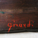 Painting bouquet old oil on canvas