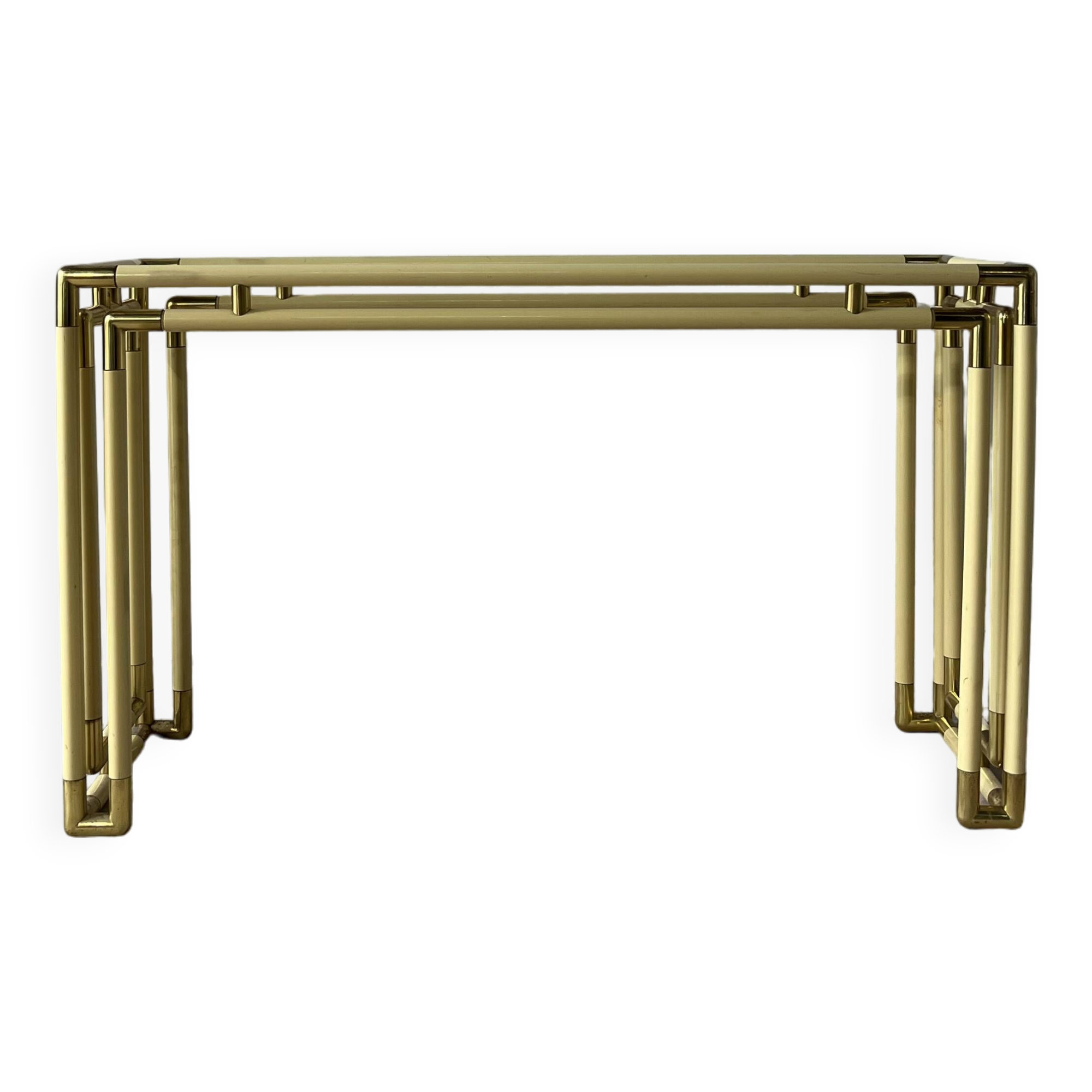 Console Laiton tubulaire années 70 inspiration Art Déco