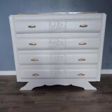 RESTORED CHEST OF DRAWERS WITH MARBLE PLATE