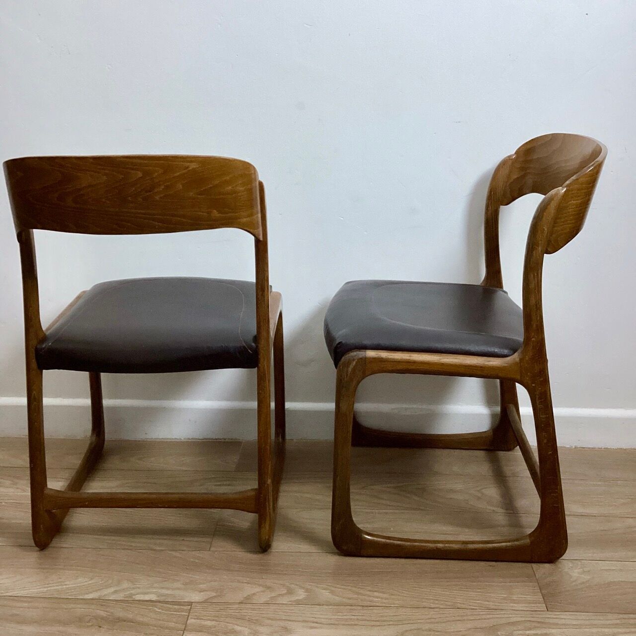 Pair of Baumann Sleigh chairs