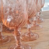 Service of ten arcopal rosaline glasses