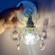 Vintage glass lampshade wall lamp with antique tassels