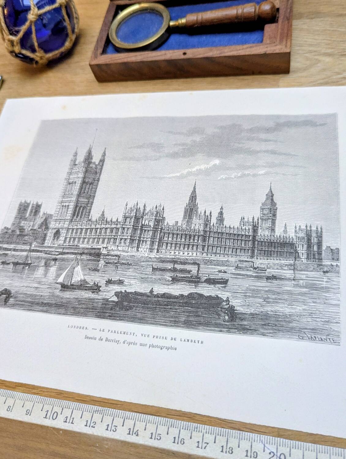 Londres, le parlement, illustration imprimée en 1879.