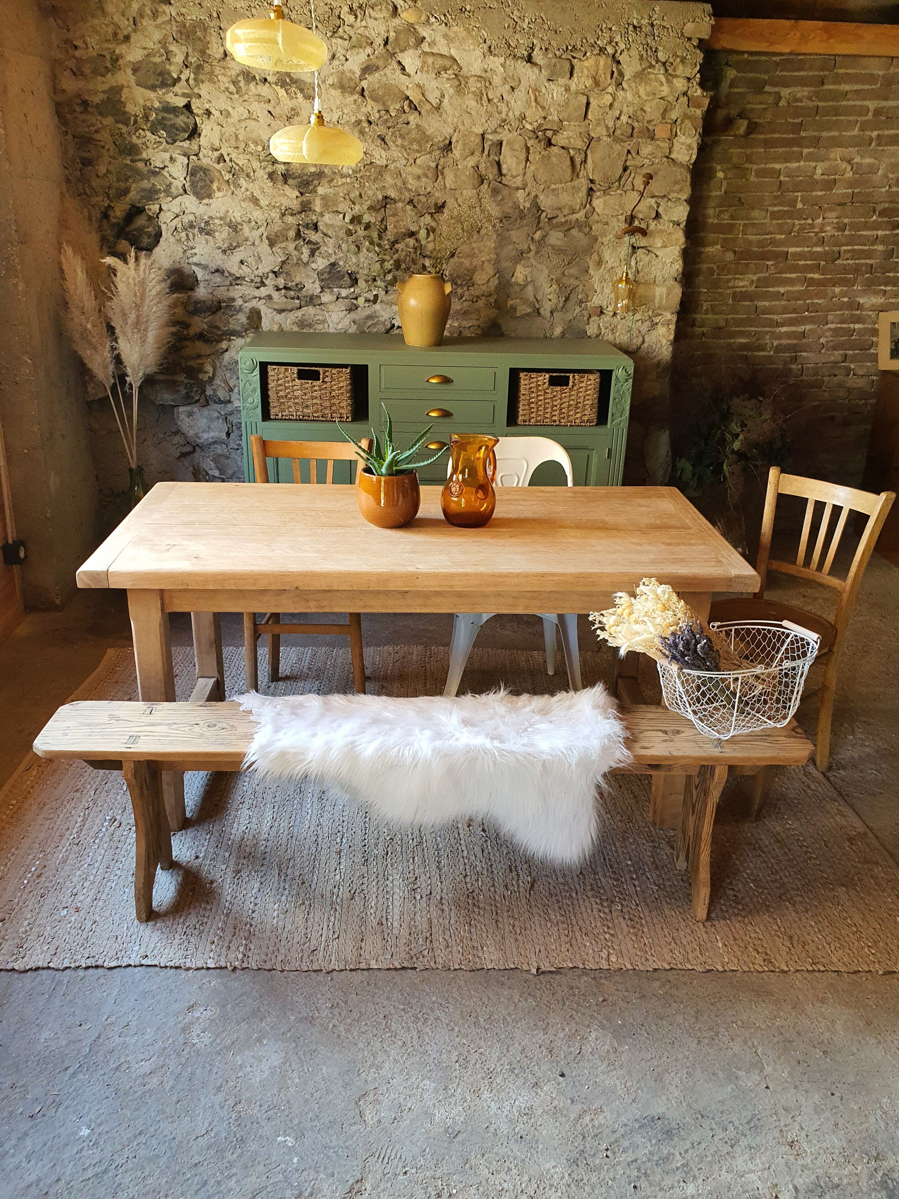 Solid oak farmhouse table