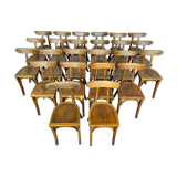 Series of 24 chairs bistrot wood curved 1960
