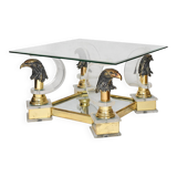 Vintage coffee table with eagles.