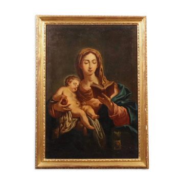 Ancient painting, copy after Francesco Trevisani, Virgin Mary, 18th century.