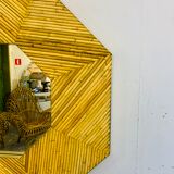 Miroir hexagonal de cadre de rotin 100x100cm