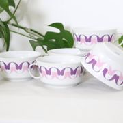 Set of 6 cups in Alfoldi porcelain, vintage Hungarian