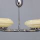 Art Deco chrome chandelier with cream opaline shades, Czechoslovakia, 1940s