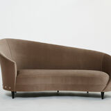 Federico Munari velvet sofa taupe circa 1960