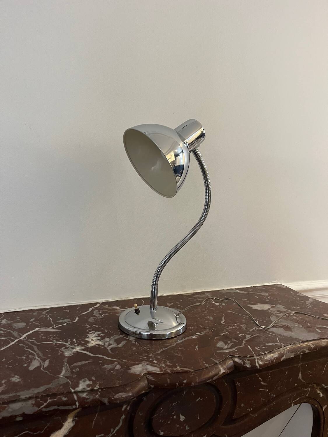 Vintage chrome flexible table lamp - 1960s