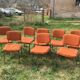 LOT of 8 chairs in orange fabric '70s very comfortable