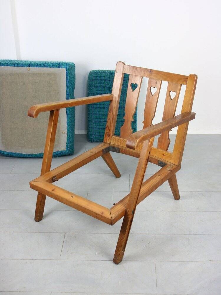 Fauteuil danois bleu des années 50