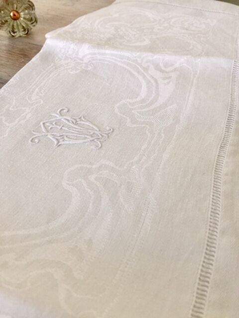 7 damask and monogrammed napkins