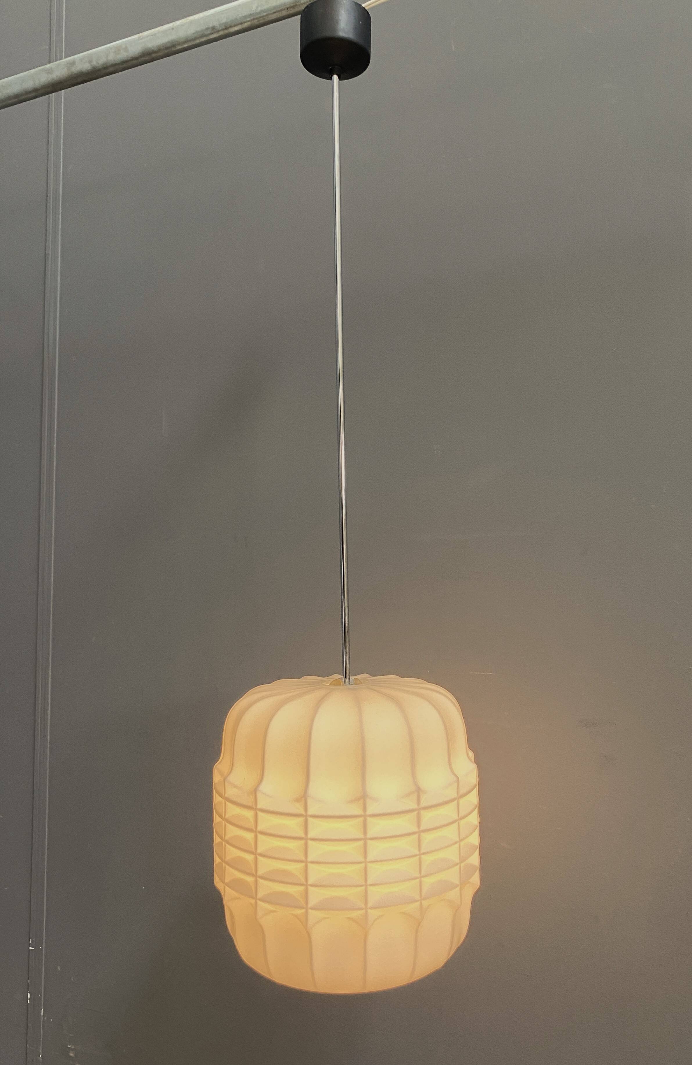 Opaline pendant lamp 1960s brutalist style