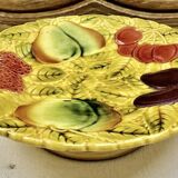 assiette montée plat à gâteaux fruits barbotine Sarreguemines