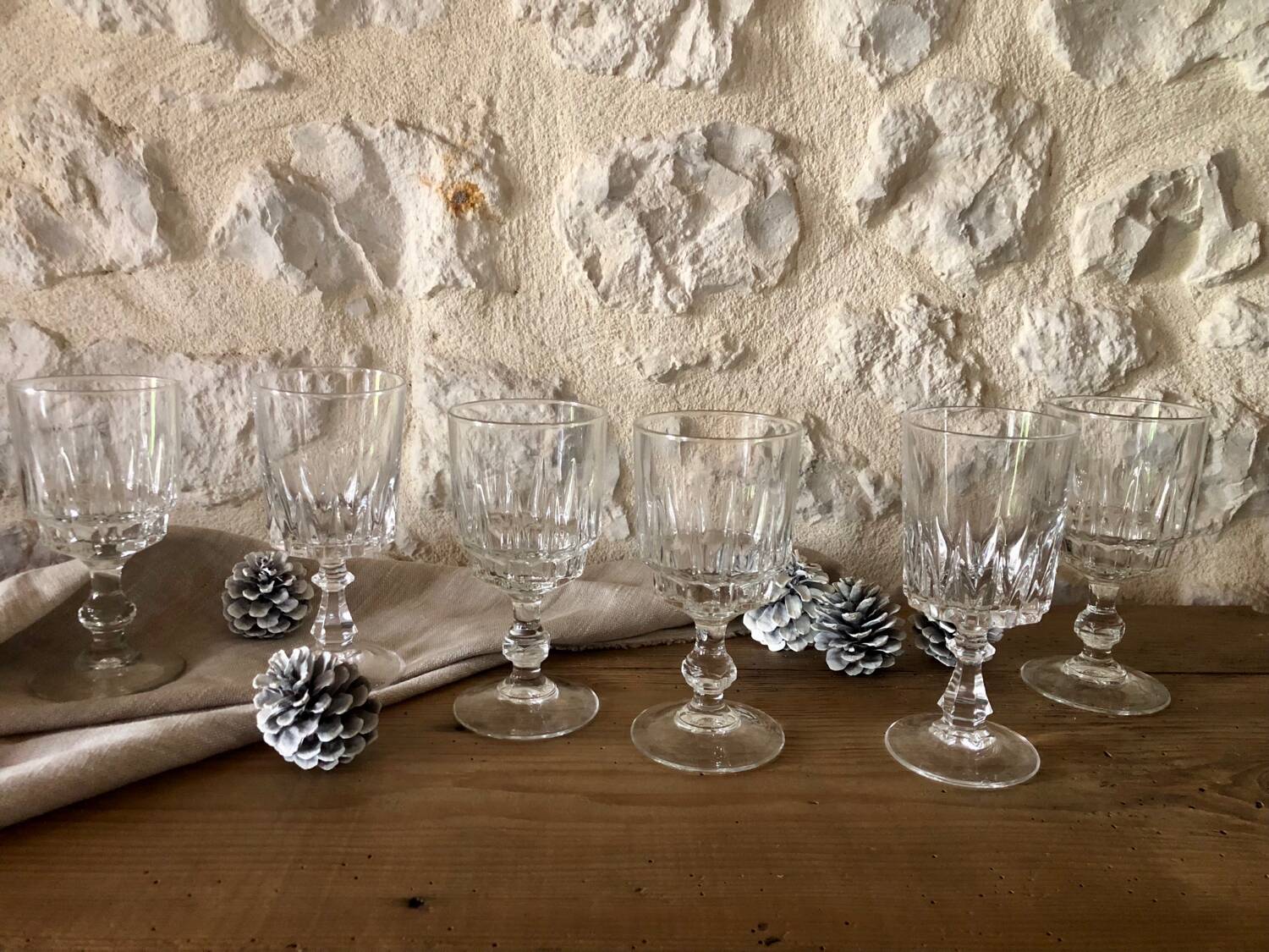 Antique stemmed crystal glasses