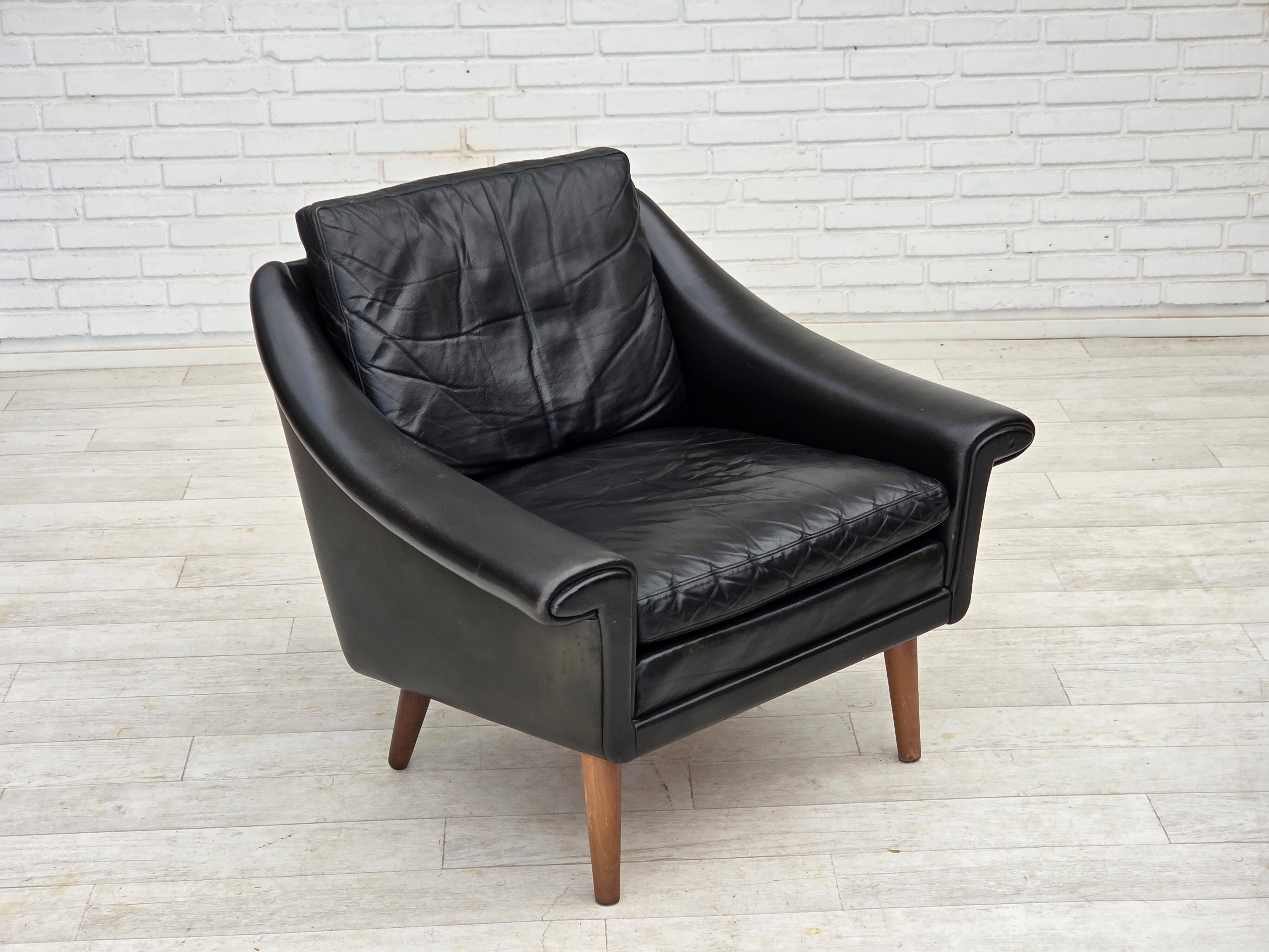 1960s, Danish armchair by Aage Christensen, furniture leather.