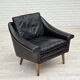 Fauteuil danois en cuir par Aage Christensen, années 1960