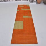 Orange And Green Vintage Kilim Runner sku 3857