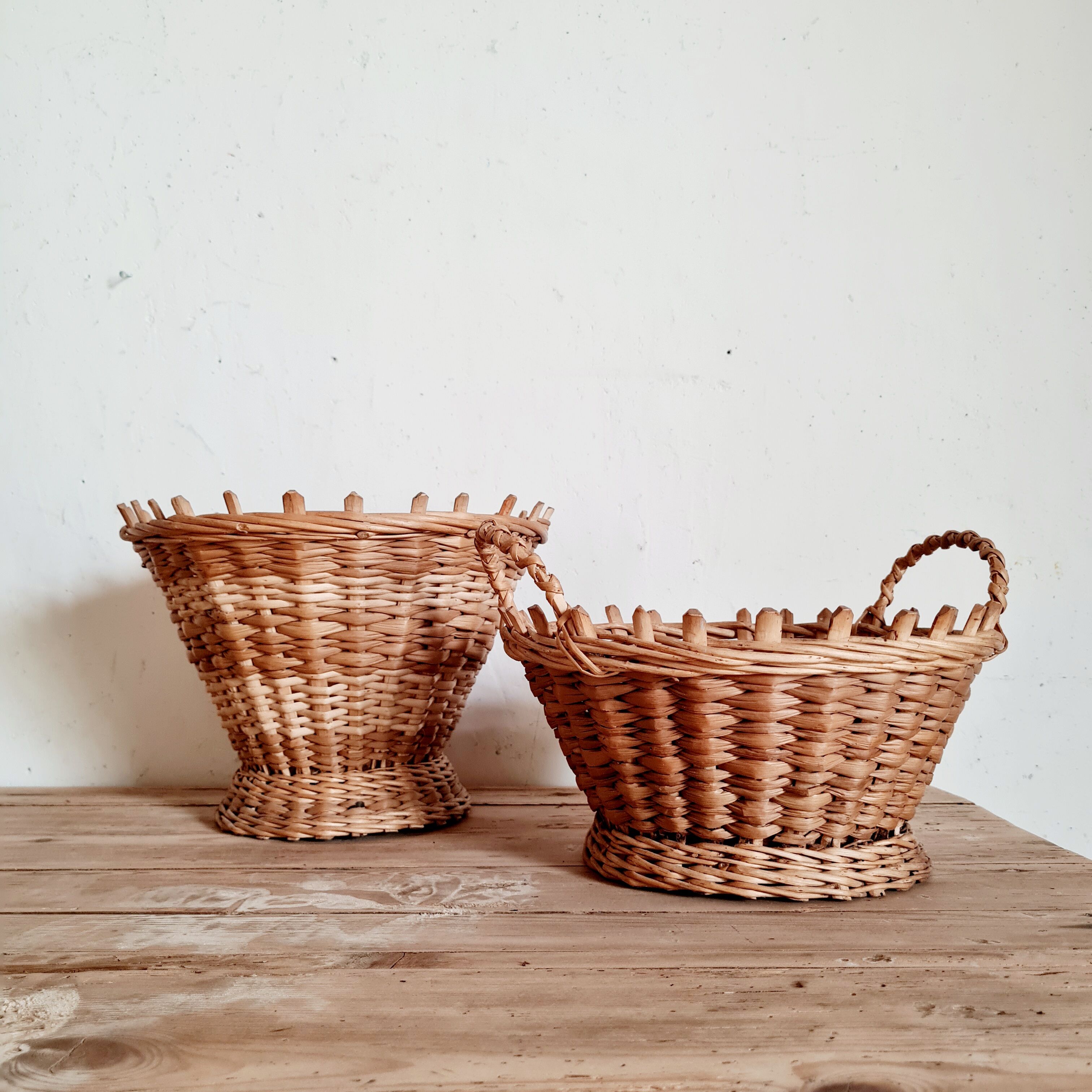 Antique rattan pot covers