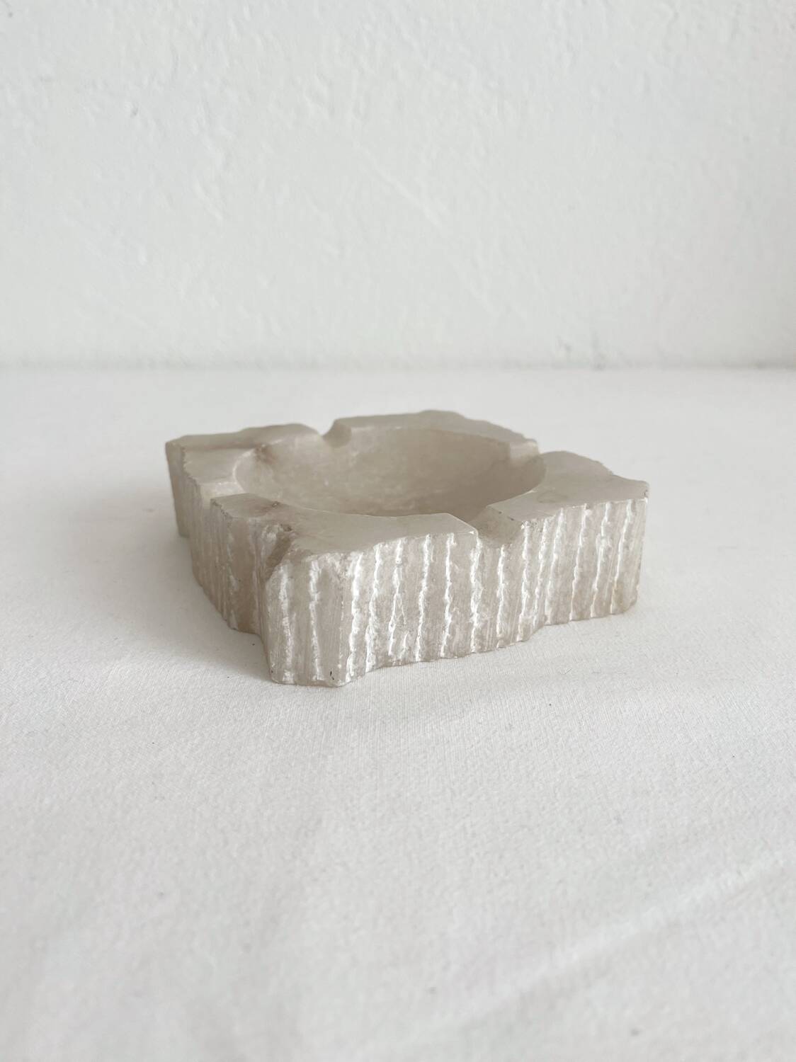 Vintage alabaster square ashtray