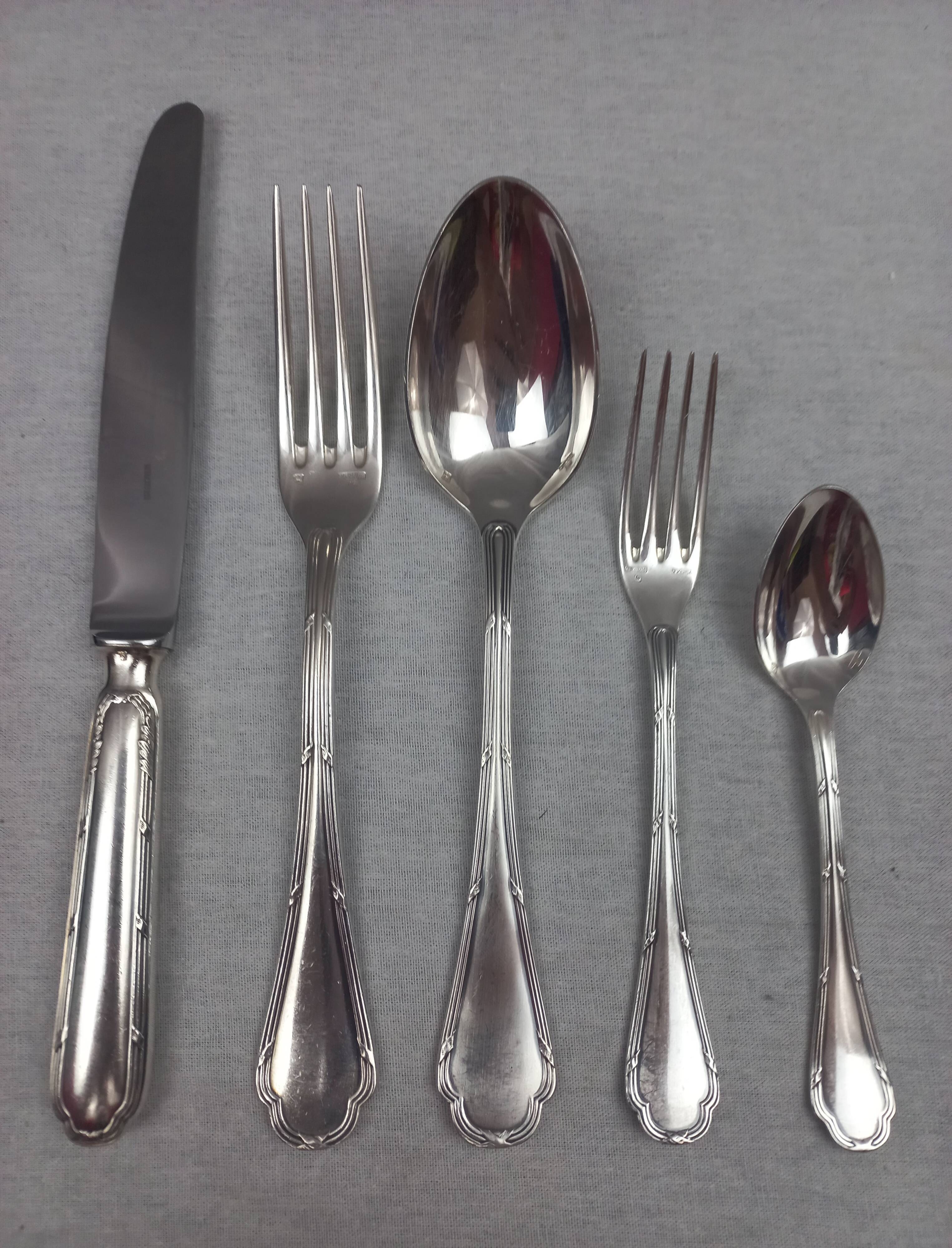 Ercuis trianon model - cutlery 60 pieces silver metal very good condition