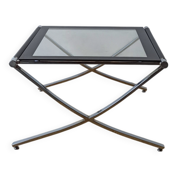 Table basse en métal chromé, années 1970