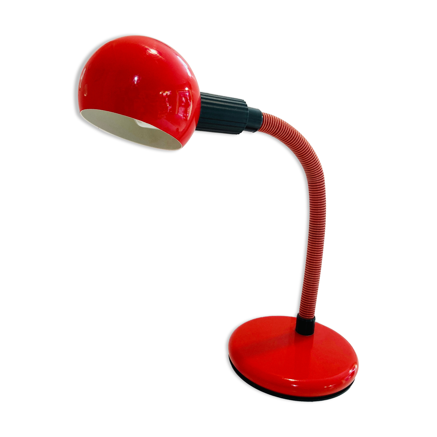 80s red articulated desk lamp