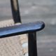Rocking- vintage flesh blackened wood and rope Italy 1960