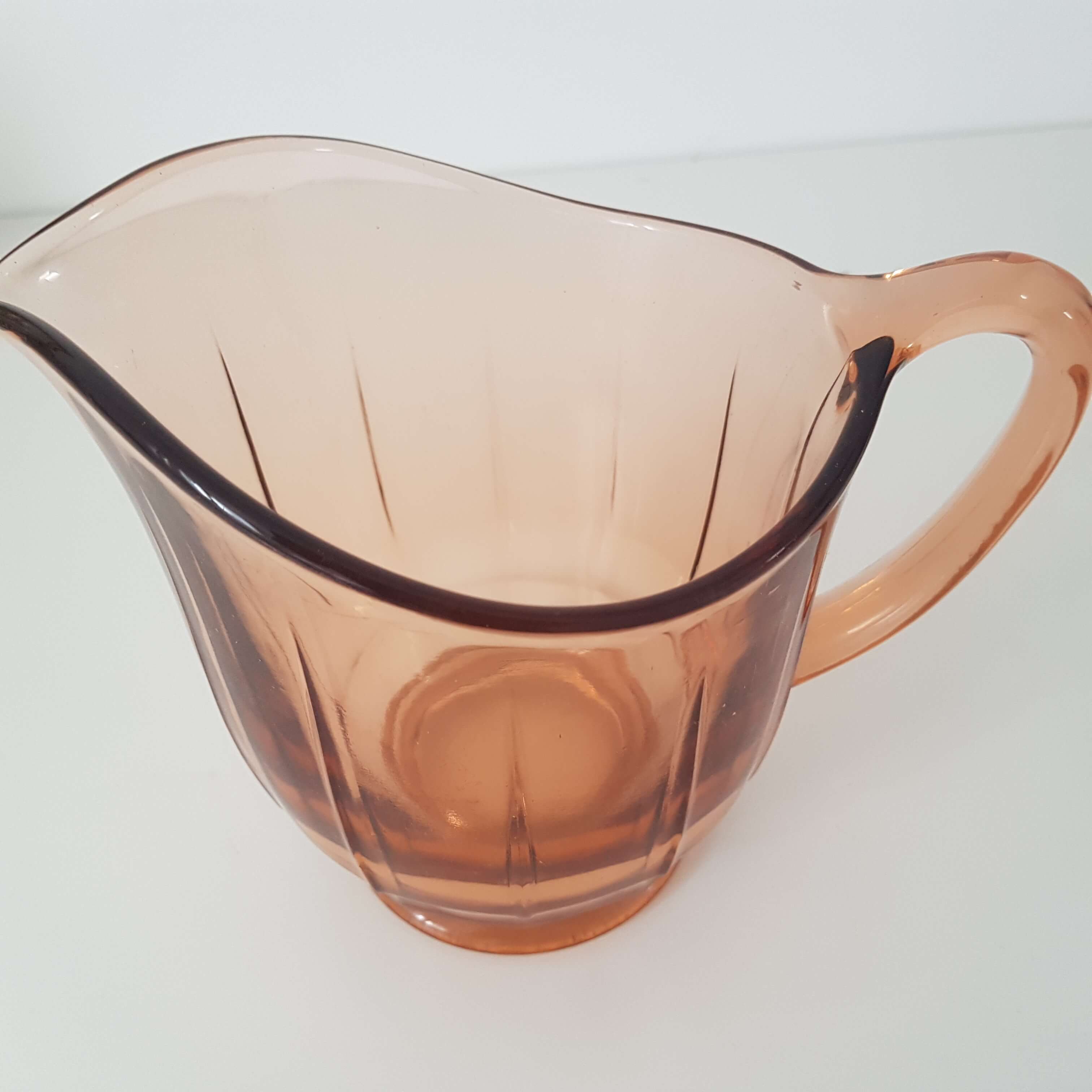 Art Deco pink glass pitcher