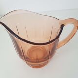 Art Deco pink glass pitcher