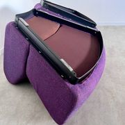 Lot 2 low chairs Space Age design from the 70s purple fabric vintage armchair