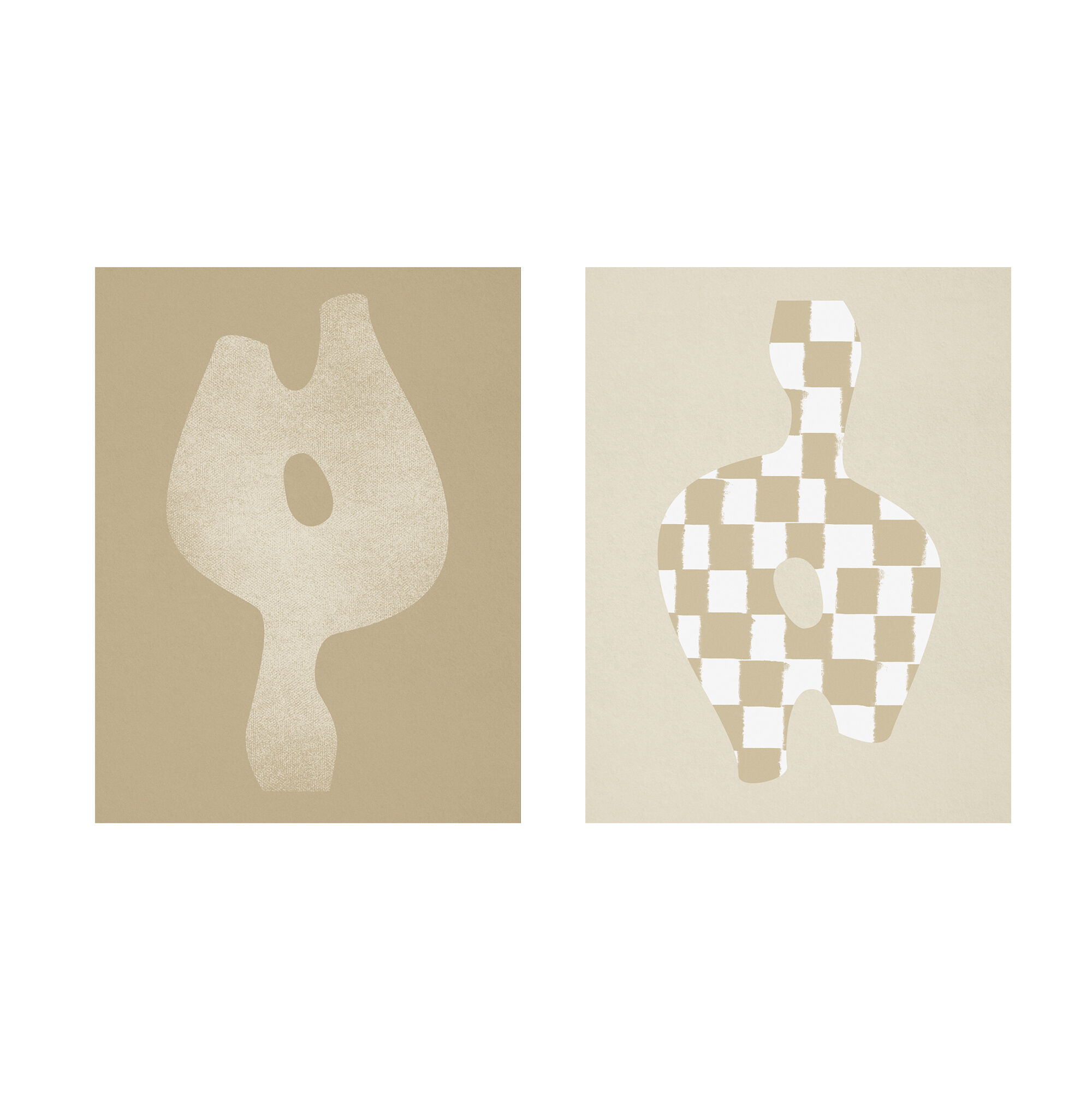 Pair of prints, checkered wall art set of two, 50x70cm